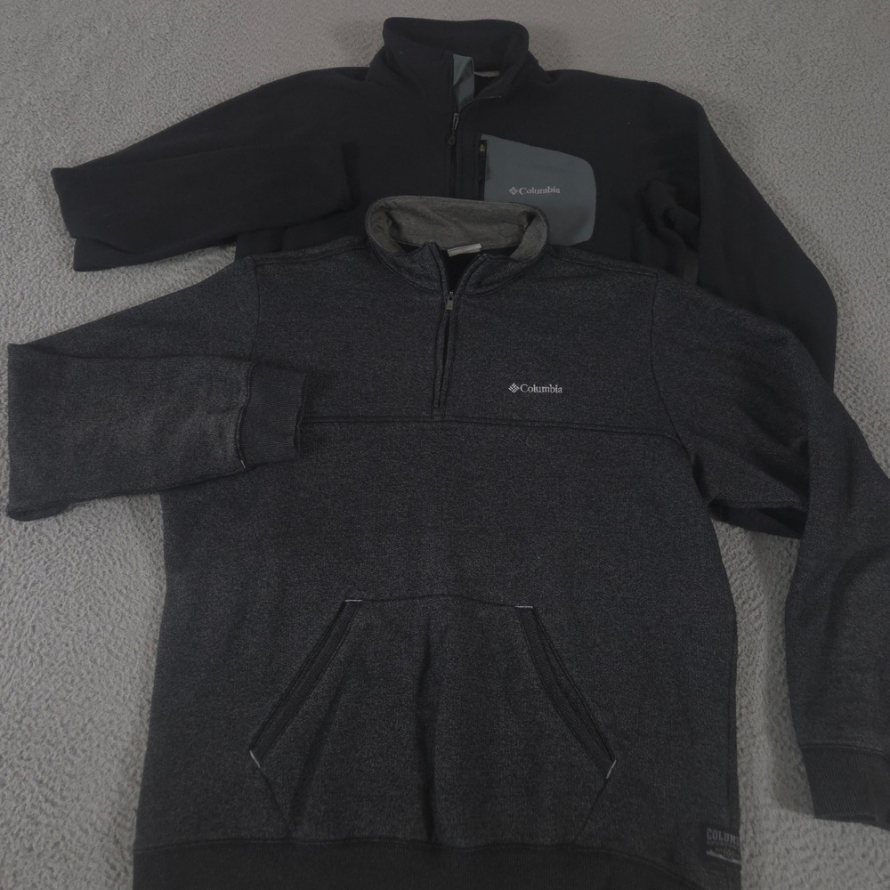 LOT OF 2 Columbia Sweatshirt Mens L Multi Scale Up Hart Mountain II Fleece Zip